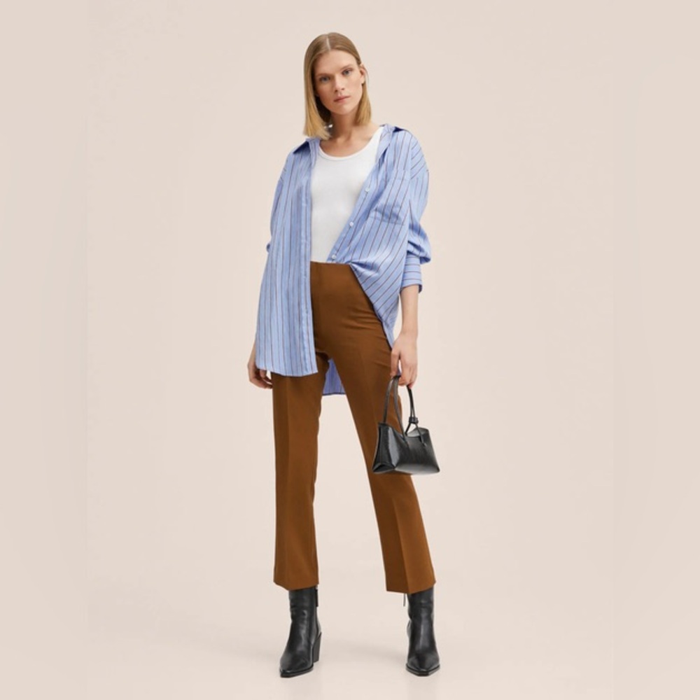 Mango women flare crop pants size M